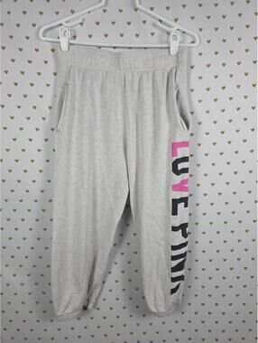 Victorias Secret PINK LOVE Capri Cropped Sweats Sweatpants Joggers XS